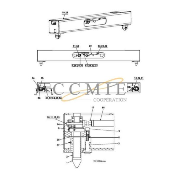923855.1627 twistlock cylinder reach stacker parts