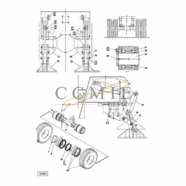 Kalmar A04355.0200 clamping ring reach stacker parts